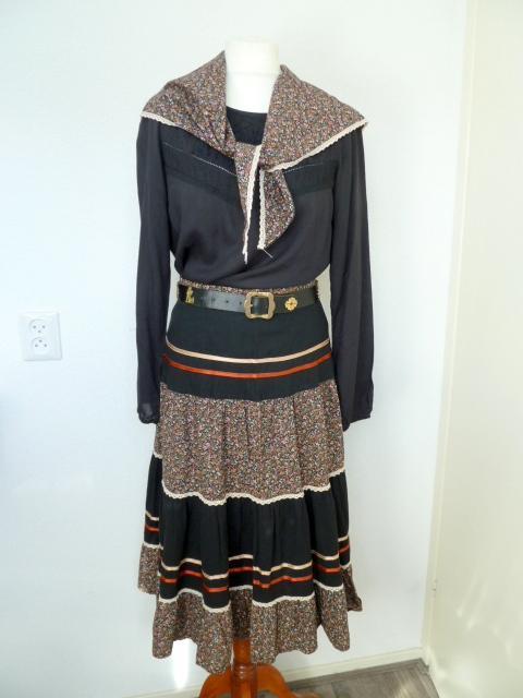 Originele Tiroler jurk Dirndl Trachten set zwart bruin 36