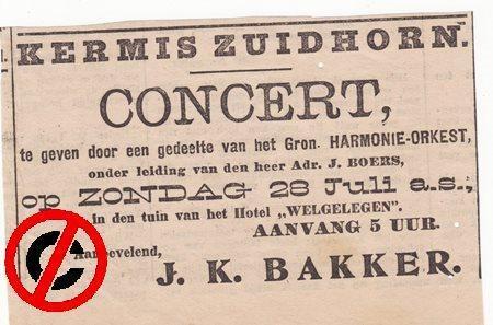 Adv. concert Gronings Harmonie Orkest Kermis Zuidhorn 1907