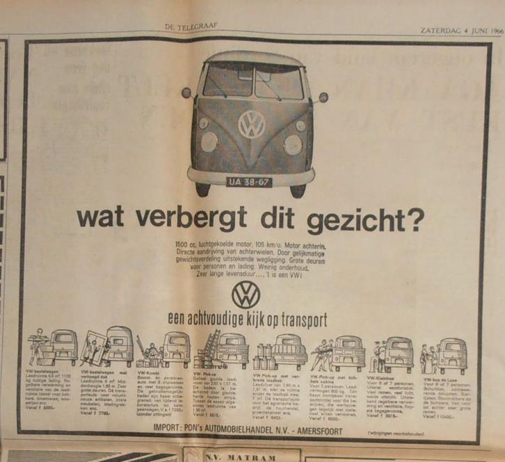 Volkswagen VW bestelbus Knipsel T'66juni3