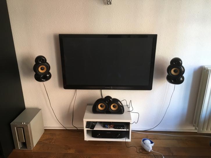 2x Scandyna MiniPod speakers en center speaker incl beugels