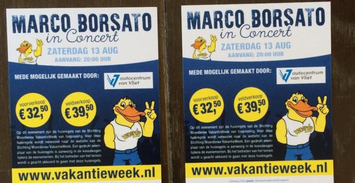 2 Kaartjes voor Marco Borsato in Concert Woerden