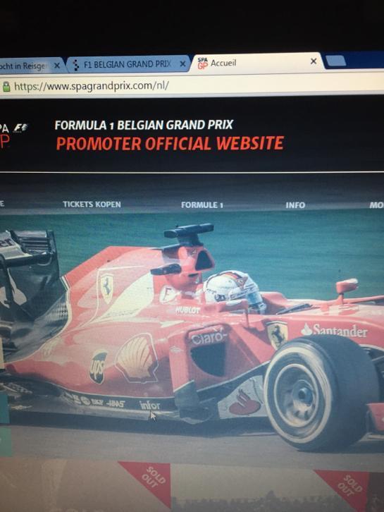 Reisgenoten gezocht autorace F1 Spa Franchorchamps!!
