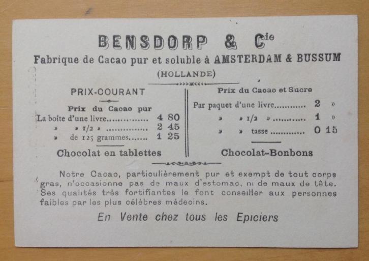 Antieke Cacao Bensdorp reclame