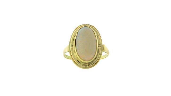 Gouden ring met opaal 14 krt