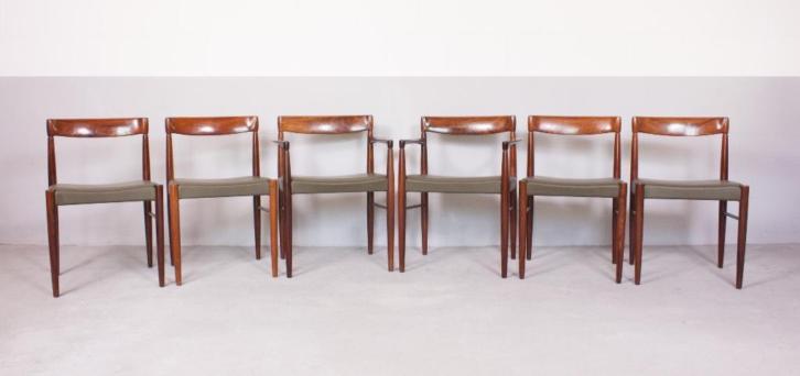Vintage Henry W. Klein eetkamerset Bramin tafel en 6 stoelen