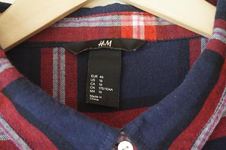 H&M Flanel blouse overhemd maat 46 zgan