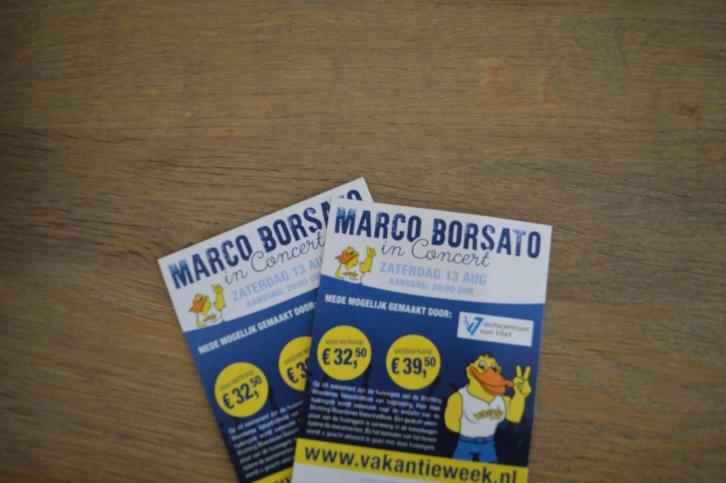 2 kaartjes Marco Borsato Woerdense Vakantieweek 13 augustus
