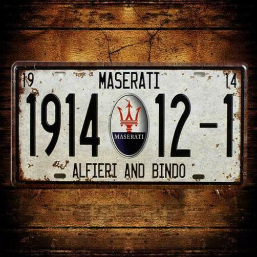 MASERATI 1914 Auto Nummerbord nummerplaat bord badge plaat .