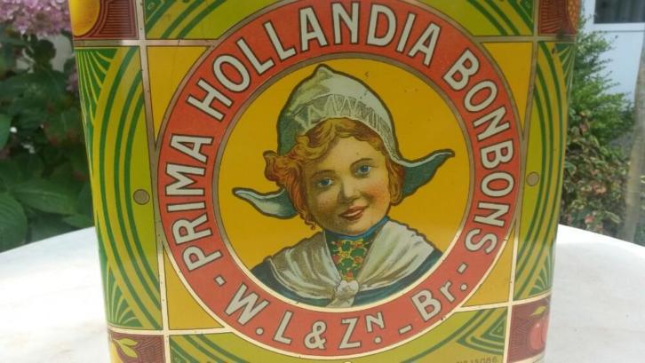 Antiek blik Hollandia bonbons Bekkers Dordrecht