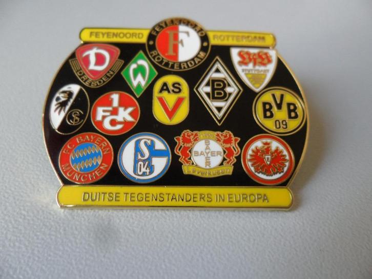 Mooie pin van Feyenoord met alle Duitse Tegenstanders