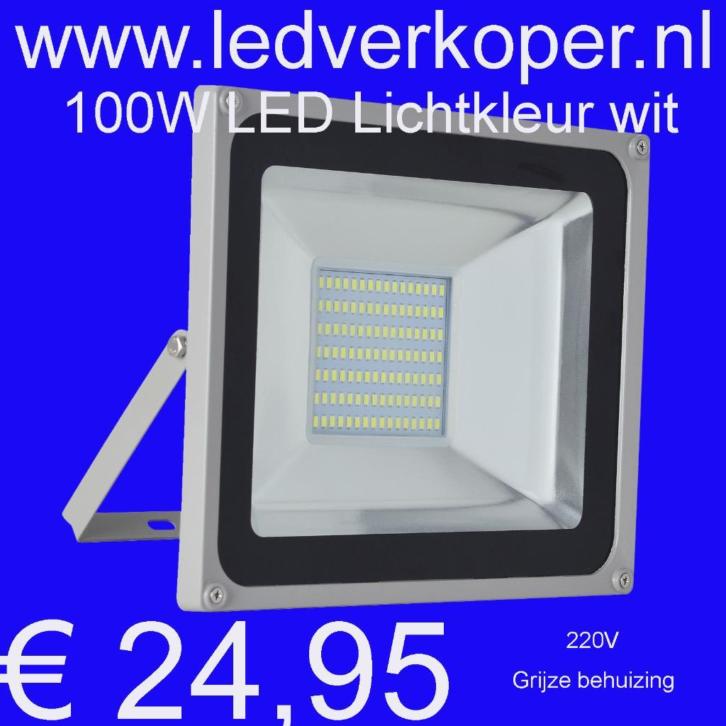 LED 100W Ledlamp Bouwlamp lichtkleur WIT € 24,95 Voorraad
