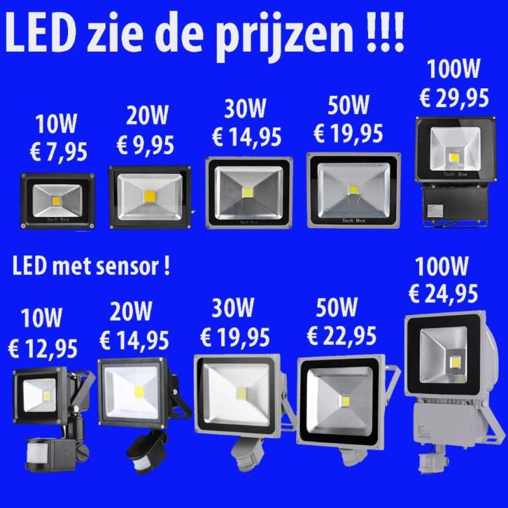 LED verlichting 10W 20W 30W 50W 100W v.a. € 7,95 Voorraad