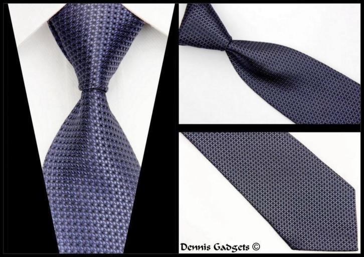 Dennis Gadgets:100 % zijden stropdas Blue& Black COM-25