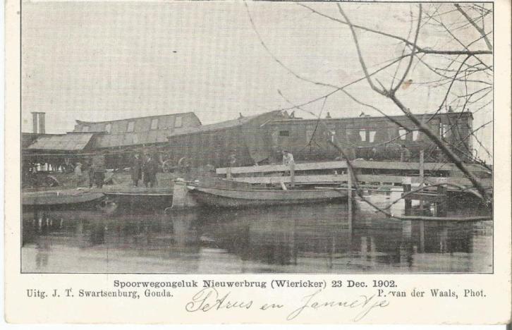 Nieuwerbrug spoorwegongeluk brug over water 1902