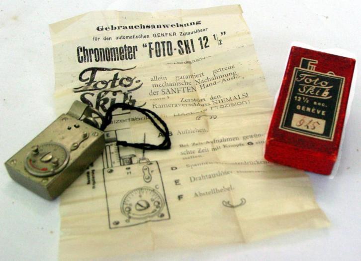 Vintage zelfontspanner, in orig. doosje + gebruiksaanwijz.