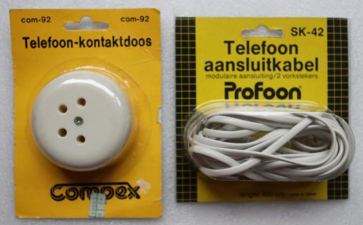 Telefoon contactdoos / wanddoos en aansluitkabel