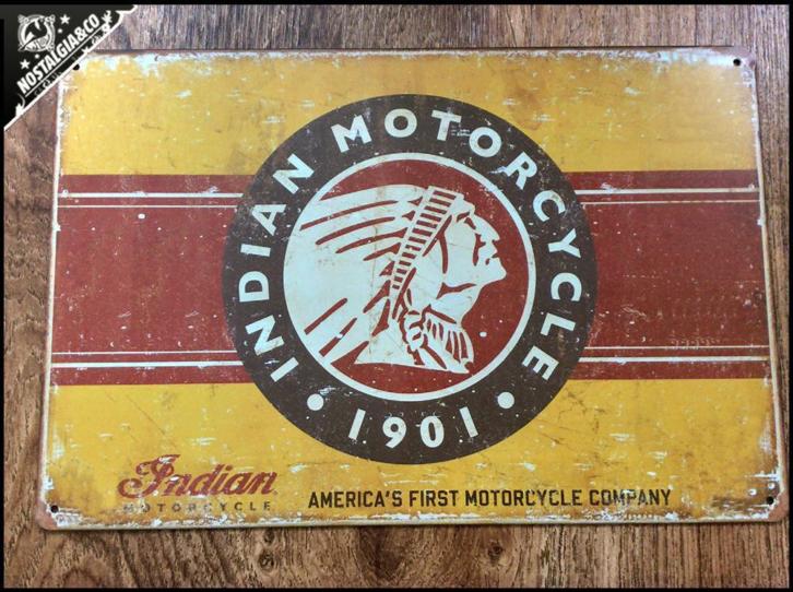 Indian Motorcycle 1901 Wandbord Bord Motor vintage stijl