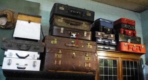 Grote partij antieke/ retro koffers / koffertjes 1900 - 1970