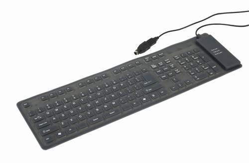 Flexibel toetsenbord, USB & PS/2, zwart
