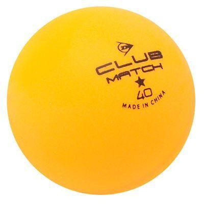 Dunlop Club Match Table Tennis Balls Oranje 1 Maat