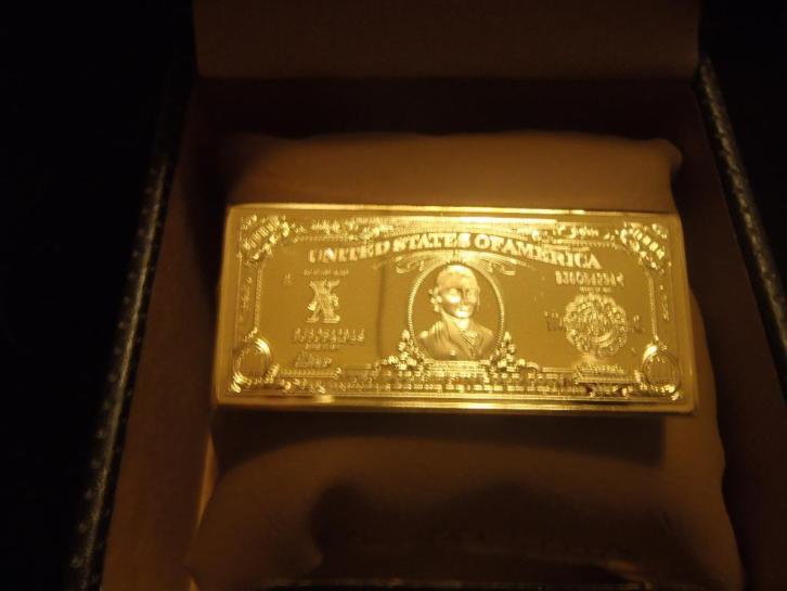 Gouden 24K 10 Dollar USA Hillegas 1907 Aandeel Baar verguld