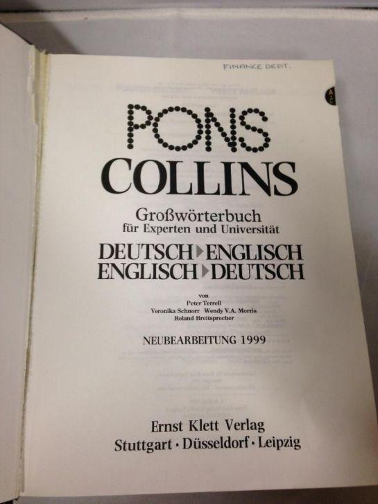 Collins German Dictionary 2DEHANDSSHOP99