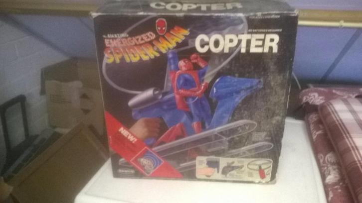 vintage speelgoed spiderman coppter