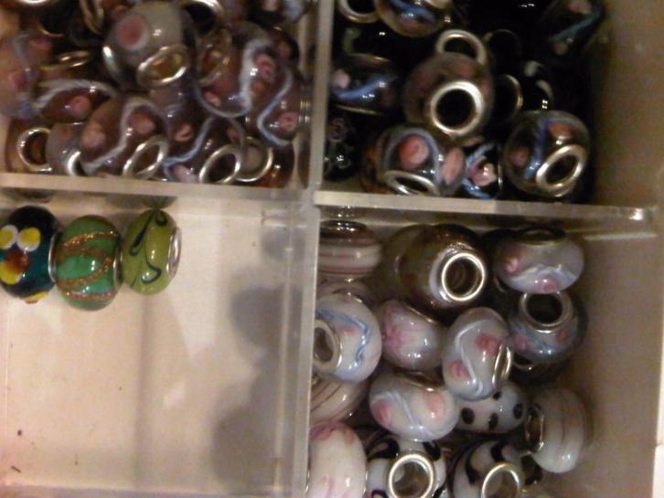 Nieuwe~Glasbedels beads voor bedelarmband: NU 10 stuks: 6.95