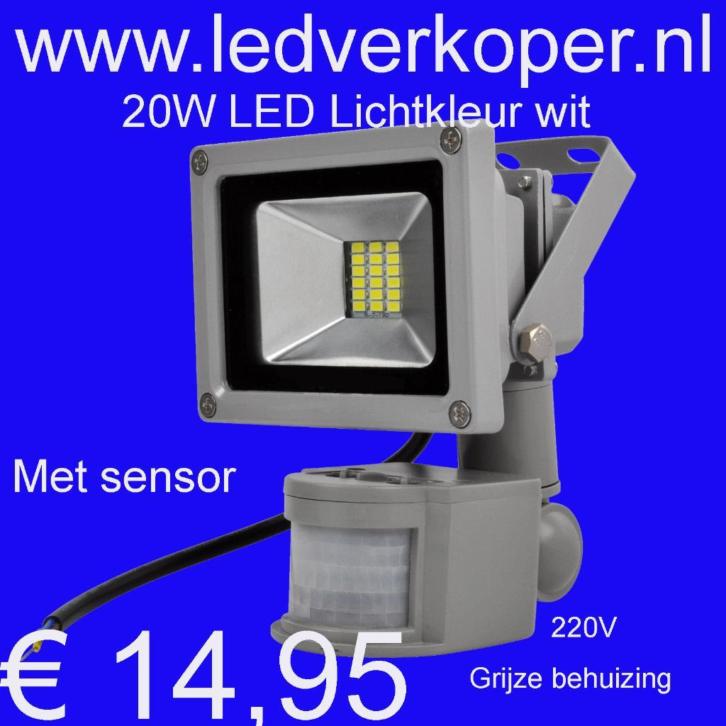 LED 20W + sensor Ledlamp lichtkleur Wit € 14,95 Voorraad