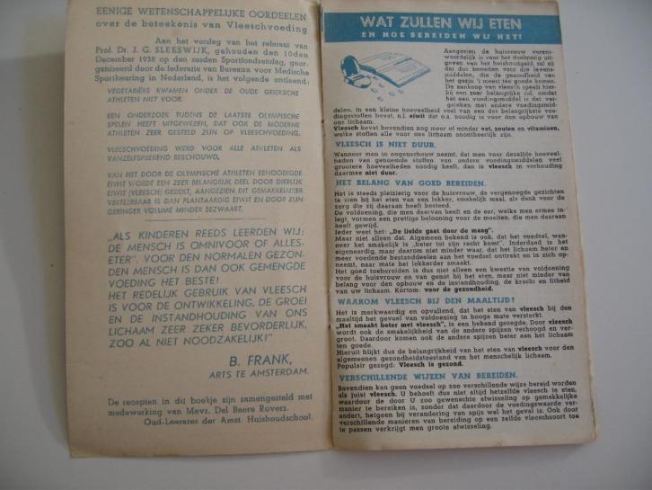 jaren 30/40 folder Wat Eten Wij Vandaag? vlees(ch) recepten