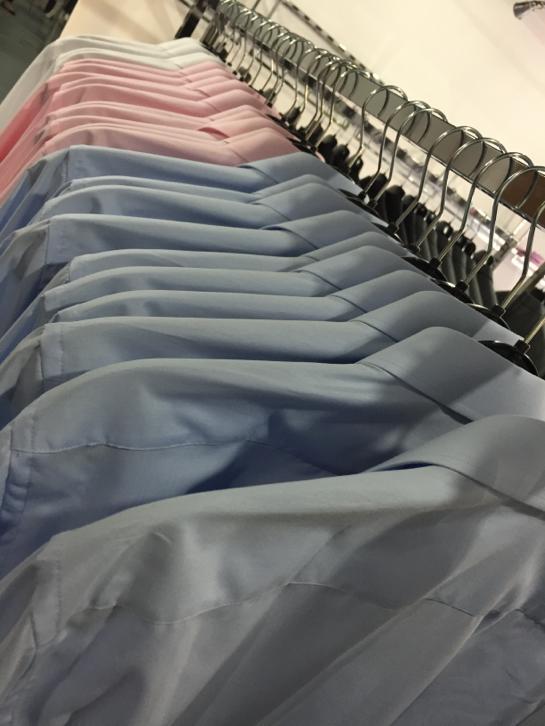 heren overhemden slim fit 74 stuks wit/blauw/lichtroze