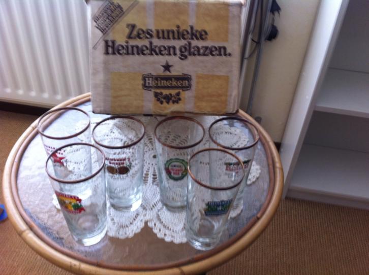 Zes unieke Heineken glazen