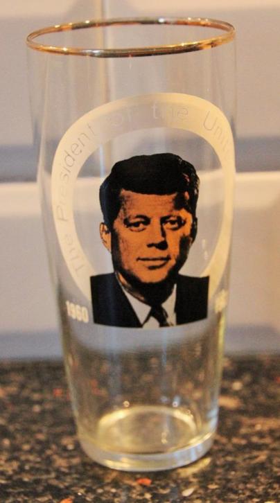 gaaf bierglas met John F Kennedy