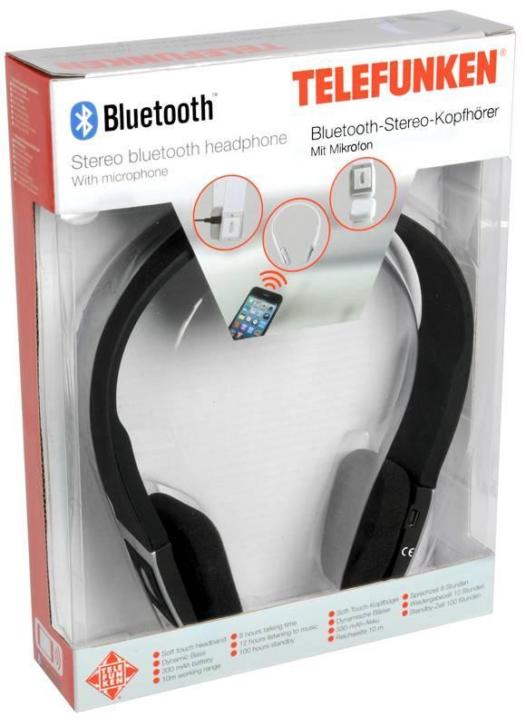 Bluetooth stereo koptelefoon met microfoon (zwart)