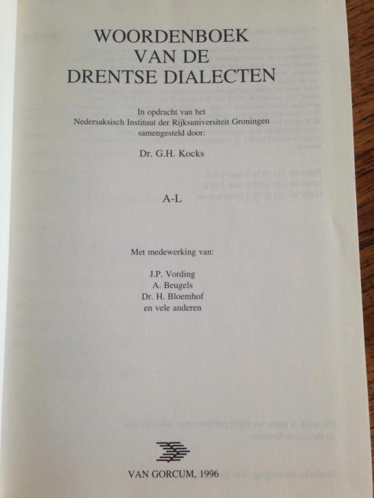Woordenboek van de Drentse dialecten