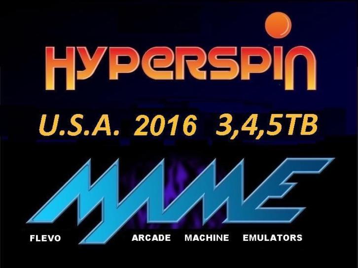 Hyperspin U.S.A. 2016 Mame en Arcade 195 werkende Emulators