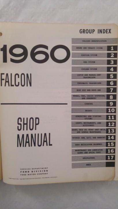 Werkplaatshandboek voor Ford Falcon 1960
