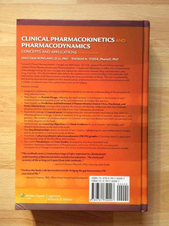 Clinical Pharmacokinetics and Pharmacodynamics 9780781750097