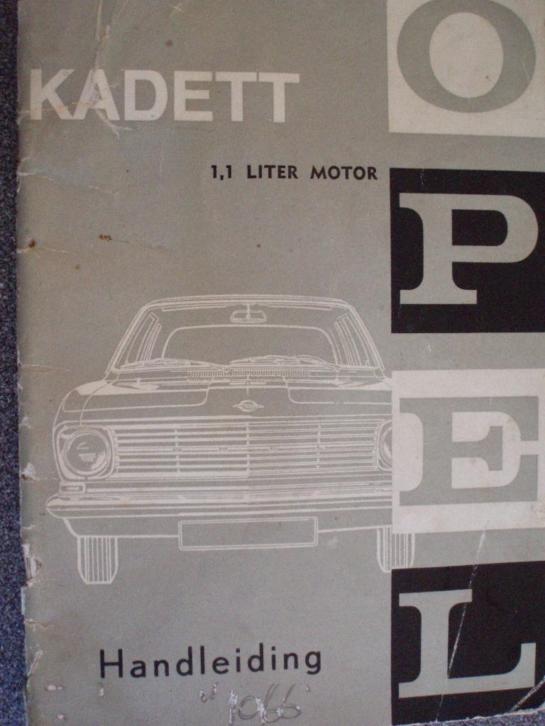 Opel Kadett 1.1 liter motor: Handleiding 1966.