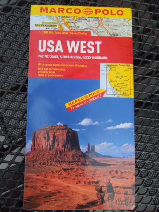 Plattegrond wegenkaart Amerika USA West