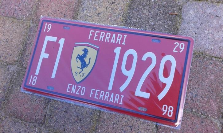 Metalen reclamebord/kenteken plaat /license plate, Ferrari