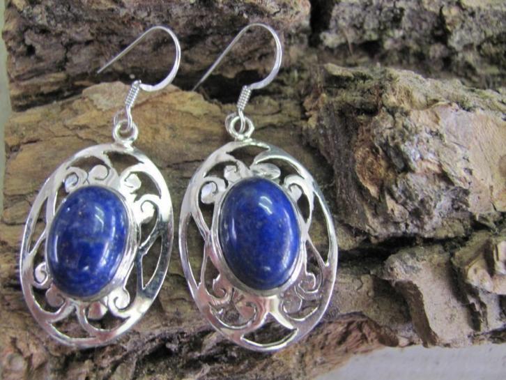 Lapis Lazuli zilveren oorbellen - OOR184