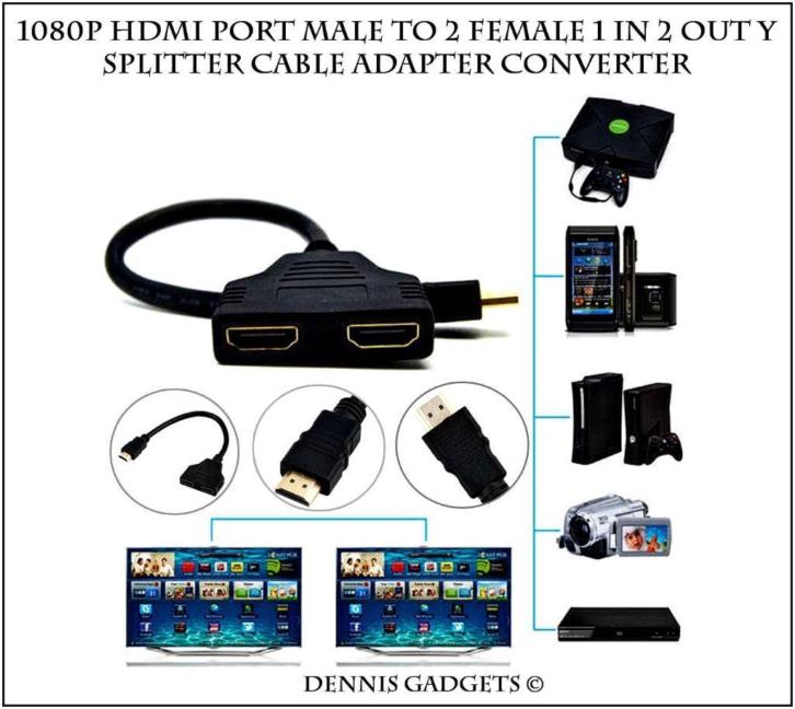 Dennis Gadgets : 1 x HDMI Splitter : Male naar 2 x Female