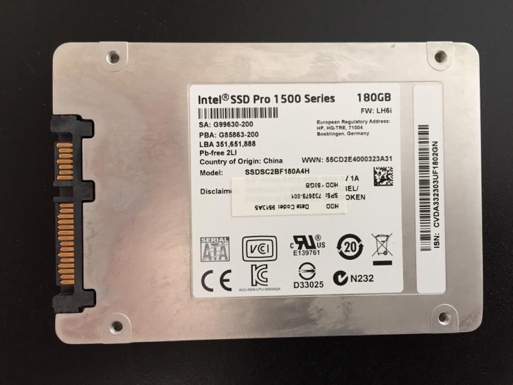 Intel SSD Pro 1500 Series met 180 GB opslag